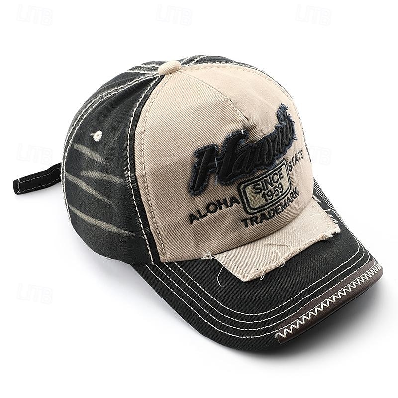 Per uomo Cappellino da baseball Cappello da sole Cappello da camionista Rosso Verde Cotone Collage Con ricami Di tendenza Informale Strada Giornaliero Alfabetico Regolabile Crema solare Traspirante del 2025 a $9.49 –P10