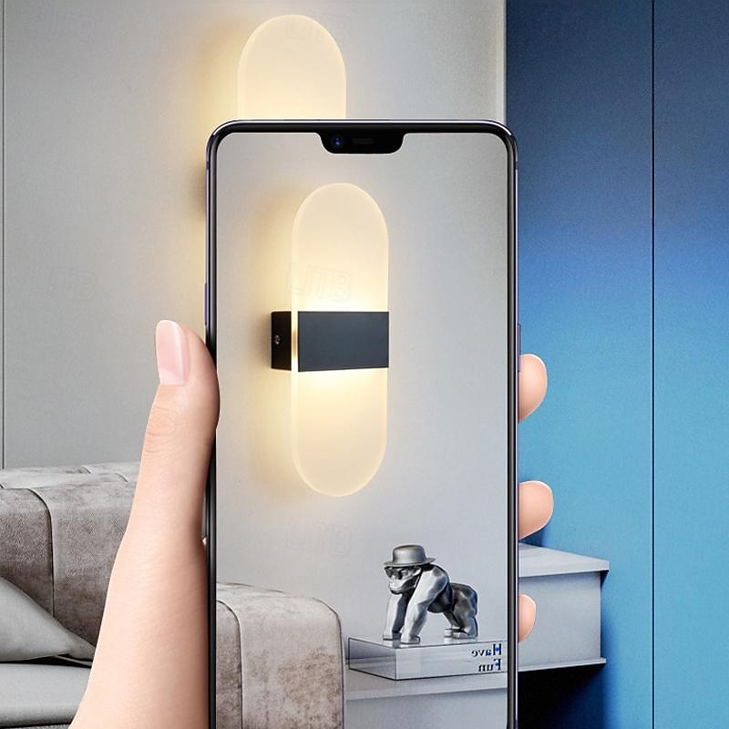 led nástěnné svítidlo 2barevný světelný zdroj 10cm 5w nordic style ip54 hliníková akrylová vnitřní nástěnná svítidla osvětlení do ložnice koupelna obývací pokoj chodby 85-265v 2026 - $33.99 –P9