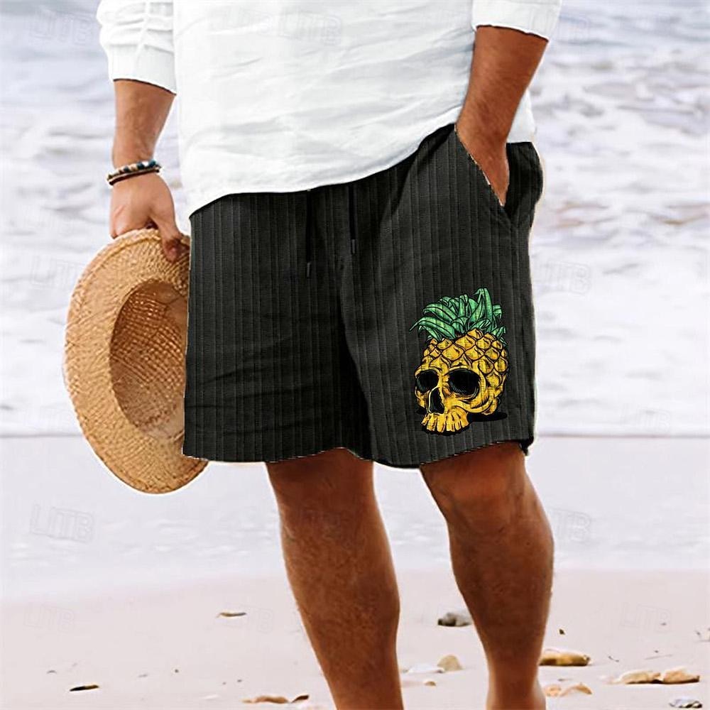 Bărbați Pantaloni Scurți Pantaloni scurți de vară Pantaloni scurți de plajă Buzunar Cordon Talie elastică Ananas Confort Scurt Sport exterior Zilnic Ieșire Modă Casual Negru Alb Micro-elastic 2026 - $16.49 –P5