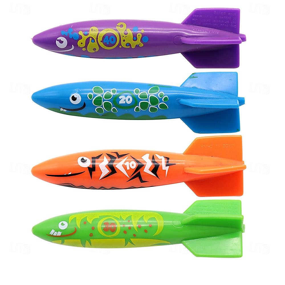 Jouets de piscine de plongée, natation sous-marine, lancer de requin torpille de plongée, paquet de 4 de 2025 ? $19.34 –P2