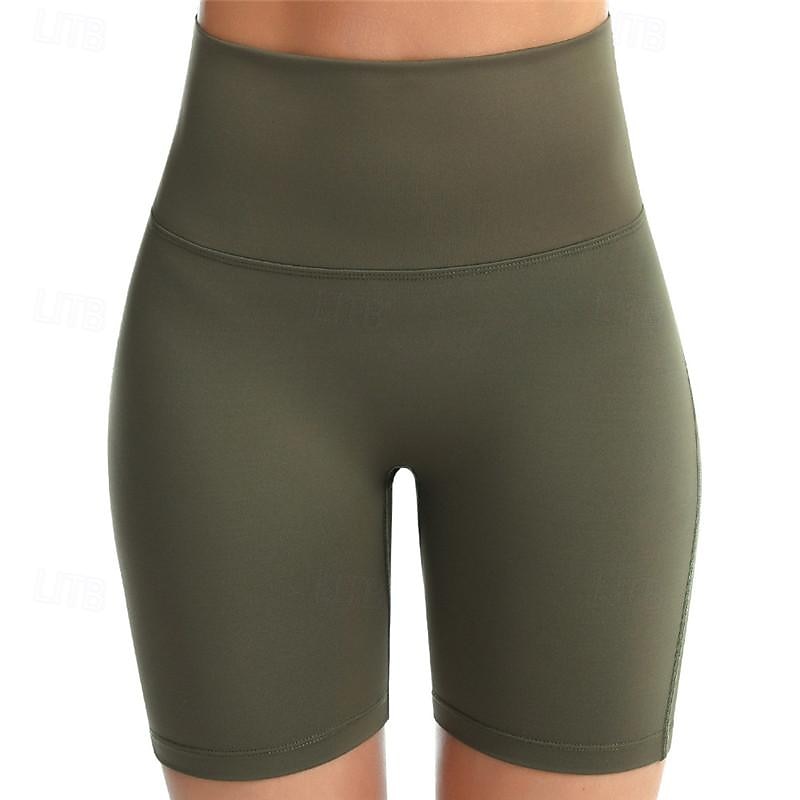 Women's Gym Shorts Yoga Shorts Workout Shorts Multiple Pockets High Waist Yoga Gym Workout Pilates Shorts Black Pink Army Green Sports Activewear Stretchy Slim 2025 - $16.49 –P2