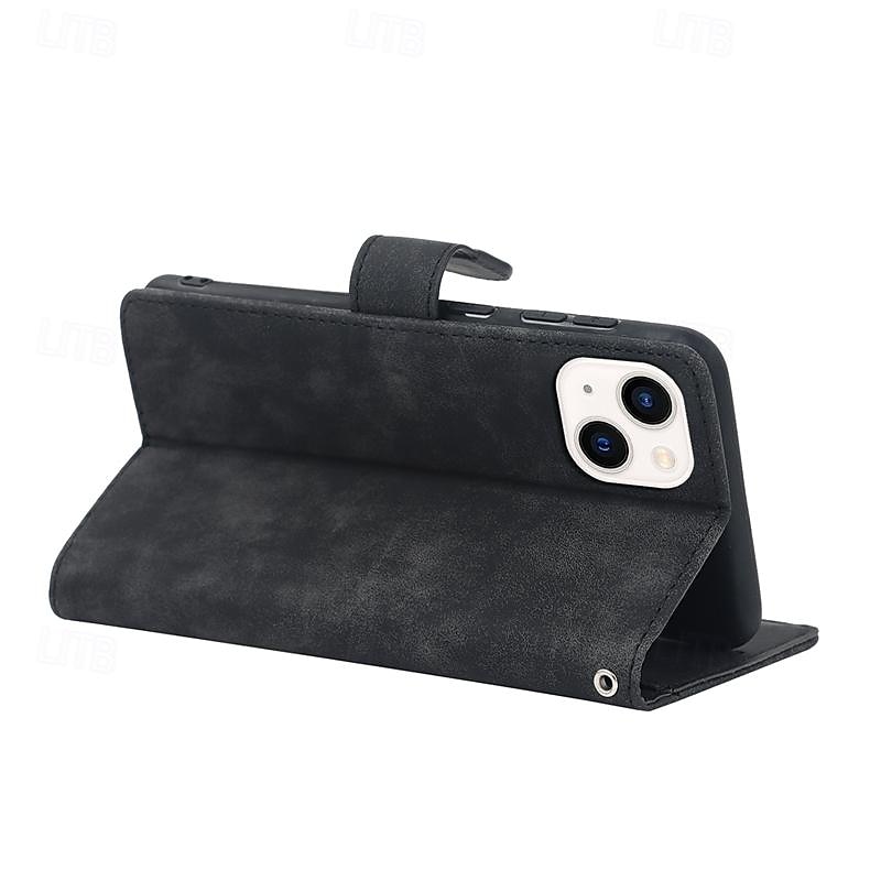 Phone Case For iPhone 15 Pro Max iPhone 14 13 12 11 Pro Max Plus Mini SE Wallet Case with Wrist Strap Kickstand Card Slot Retro TPU PU Leather 2025 - $18.99 –P8
