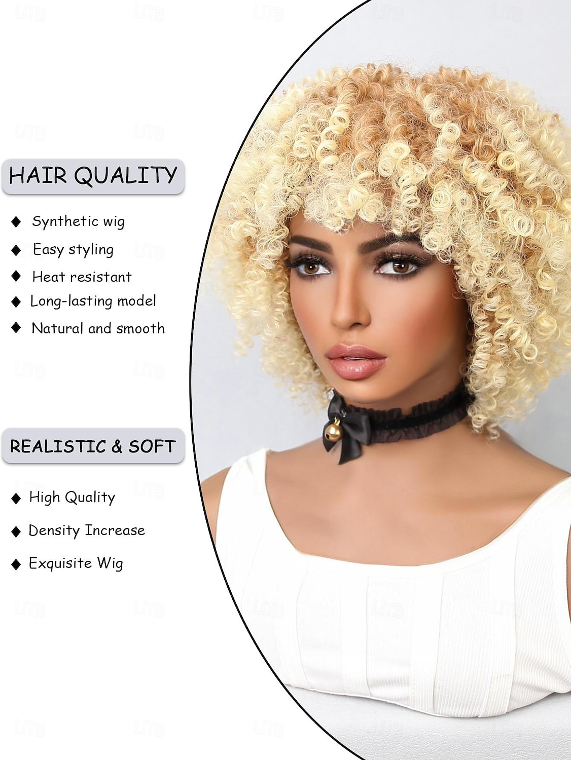 Synthetic Wig Water Wave Bob Neat Bang Wig 12 inch Light golden Synthetic Hair Women's Blonde Multi-color 2025 - $24.99 –P7