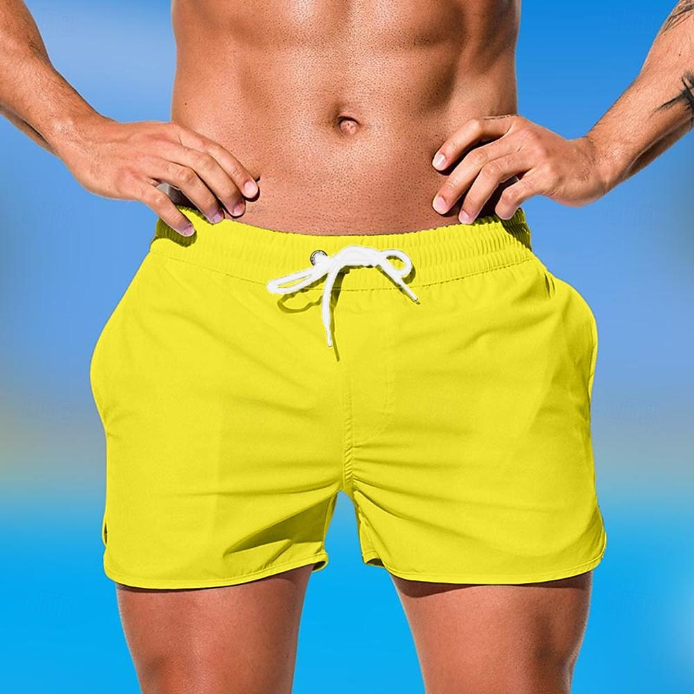 Homens Bermuda de Surf Shorts de Natação Calção Justo de Natação Com Cordão Cintura elástica Tecido Conforto Secagem Rápida Curto Feriado Praia Final de semana Moda Casual Preto Branco Micro-Elástica de 2025 por $10.49 –P8
