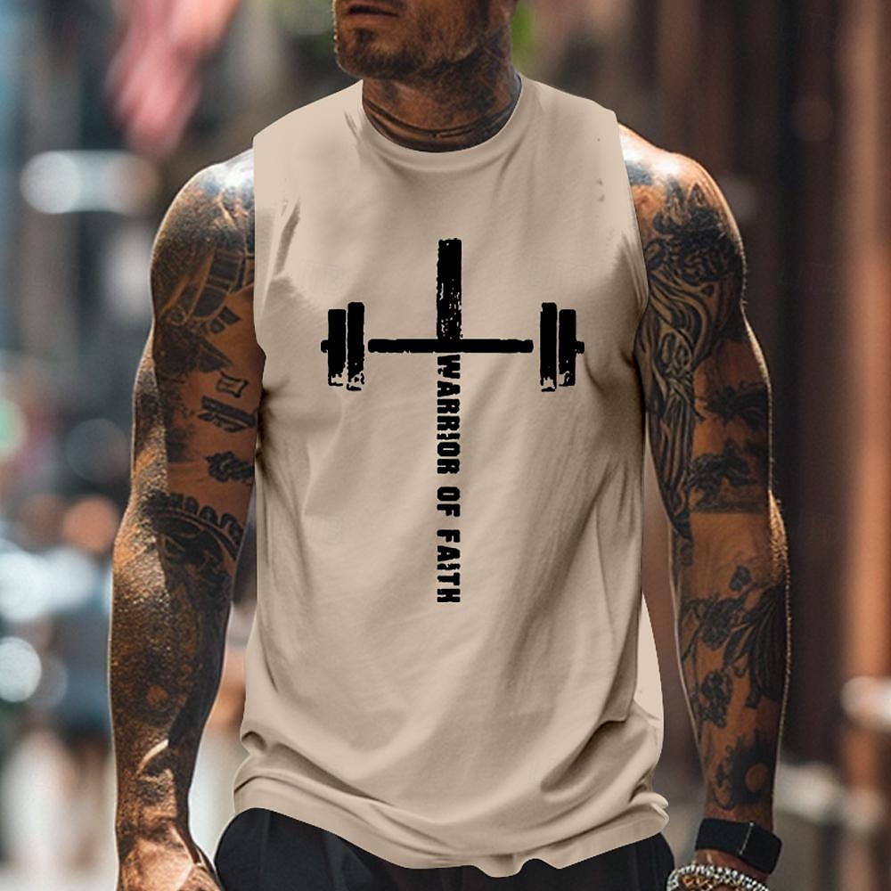 Męskie Ciężarek Kamizelka Top Bez rękawów Podkoszulek Druk 3D Półgolf Koszula Sport Moda Codzienny Siłownia Czarny Biały Khaki Lato Wiosna Odzież S M L XL XXL XXXL 2025 - AU $27.09 –P4