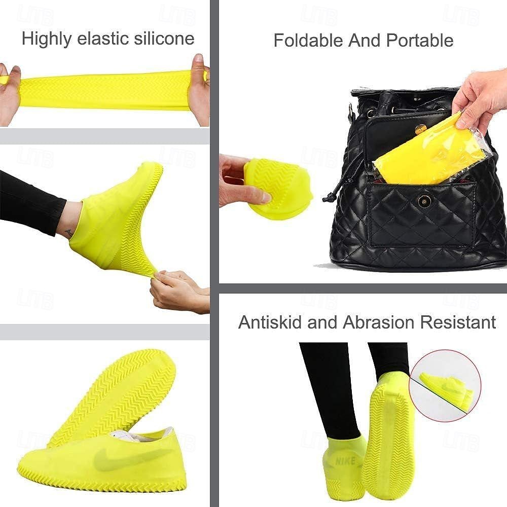 copriscarpe impermeabili, copriscarpe antiscivolo resistenti all'acqua, protezioni copriscarpe antipioggia in gomma siliconica per bambini, uomini, donne del 2025 a $4.99 –P3