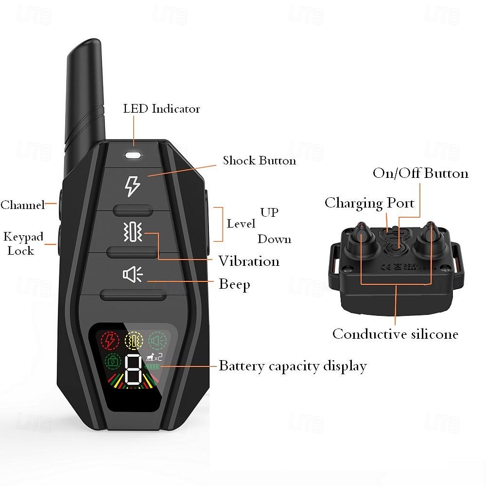 3300Ft Dog Training Collar LCD Battery Display with Remote Rechargeable Waterproof E Collar with Beep Vibration Shock High Quality 2025 - $51.99 –P6