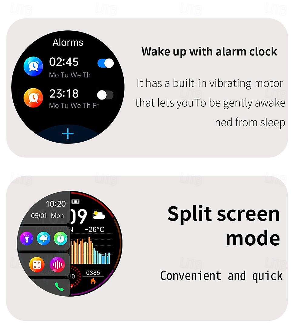 iMosi ET450 Smart Watch 1.39 inch Smartwatch Fitness Running Watch Bluetooth ECG+PPG Temperature Monitoring Pedometer Compatible with Android iOS Women Men Long Standby Hands-Free Calls Waterproof IP 2025 - $71.99 –P14
