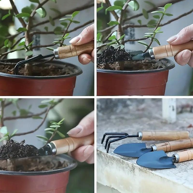 3-Piece Deluxe Garden Tool Set - Lightweight Aluminum Shovel & Rake for Succulent Plants Flower Beds & Loose Soil - Ergonomic Handle Ideal for Compact Gardening Needs 2025 - $6.99 –P4