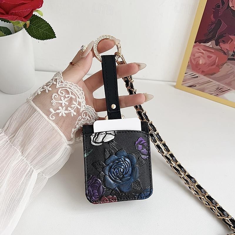 telefone Capinha Para Samsung Galaxy Z Virar 6 Z Flip 5 Z Flip 4 Z Flip 3 Capa traseira com cordão com pulseira Slot para cartão TPU Couro PU de 2025 por $22.99 –P10
