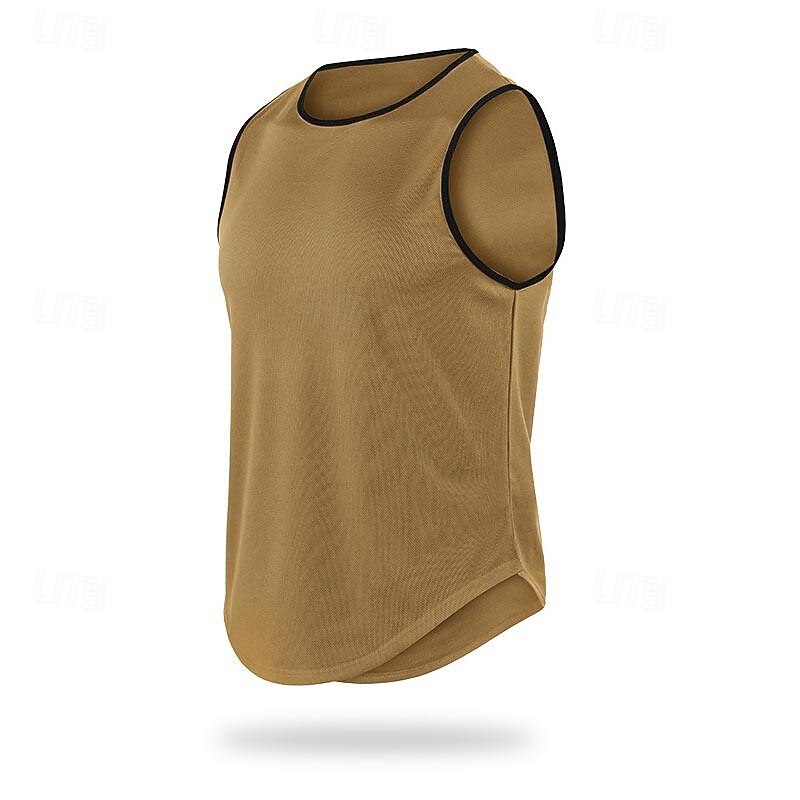Voor heren T-shirt Wandelvest Mouwloos Strakke ronde hals Singlet Mouwloos shirt Vesttopje Buiten Sneldrogend Zacht Zweetafvoerend Polyester Zwart Oranje Groen Klimmen Kamperen / wandelen / grotten 2025 - $13.49 –P2