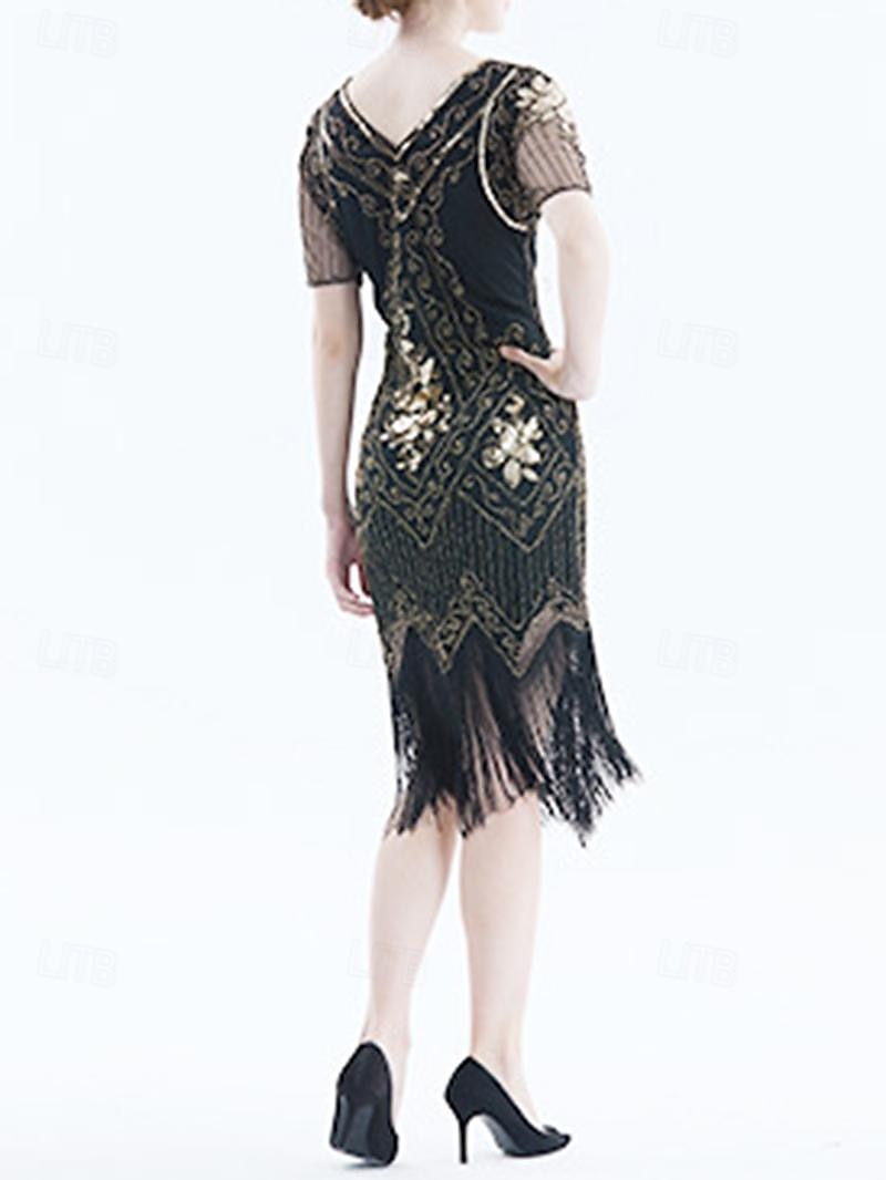 Roaring 20s 1920s Cocktail Dress Flapper Dress Dress Prom Dress The Great Gatsby Charleston Sequins Tassel Fringe Women's Halloween Carnival Masquerade Carnival Wedding Wedding Guest Adults' Dress 2025 - $43.99 –P8