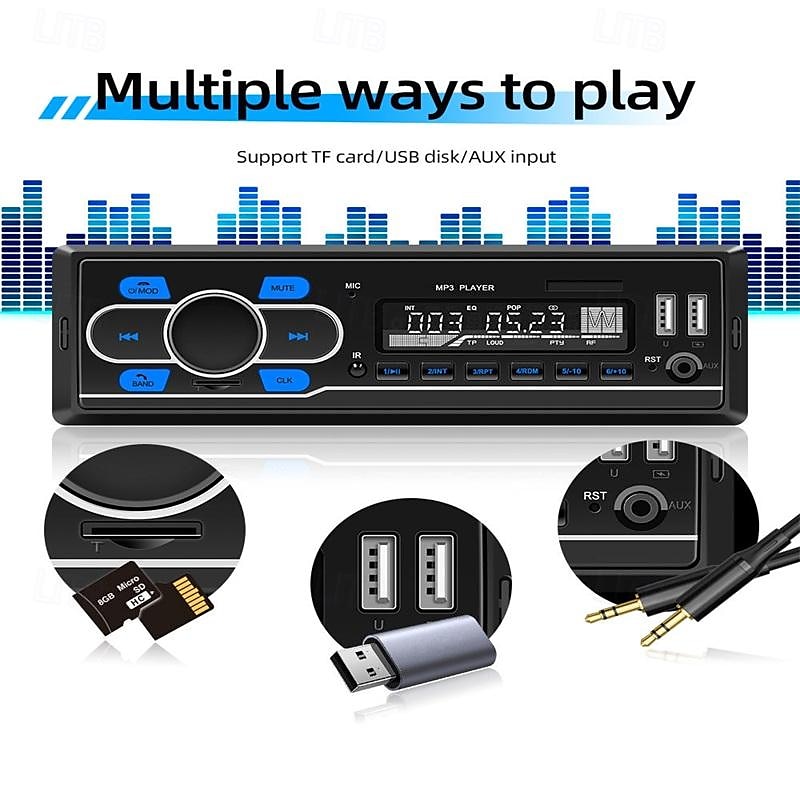 1din DAB 12V Car Radio Autoradio Bluetooth/FM/USB/SD/AUX-in Stereo AI Voice Colorful Lights In-dash Car MP3 Player D3300 2025 - $87.99 –P11