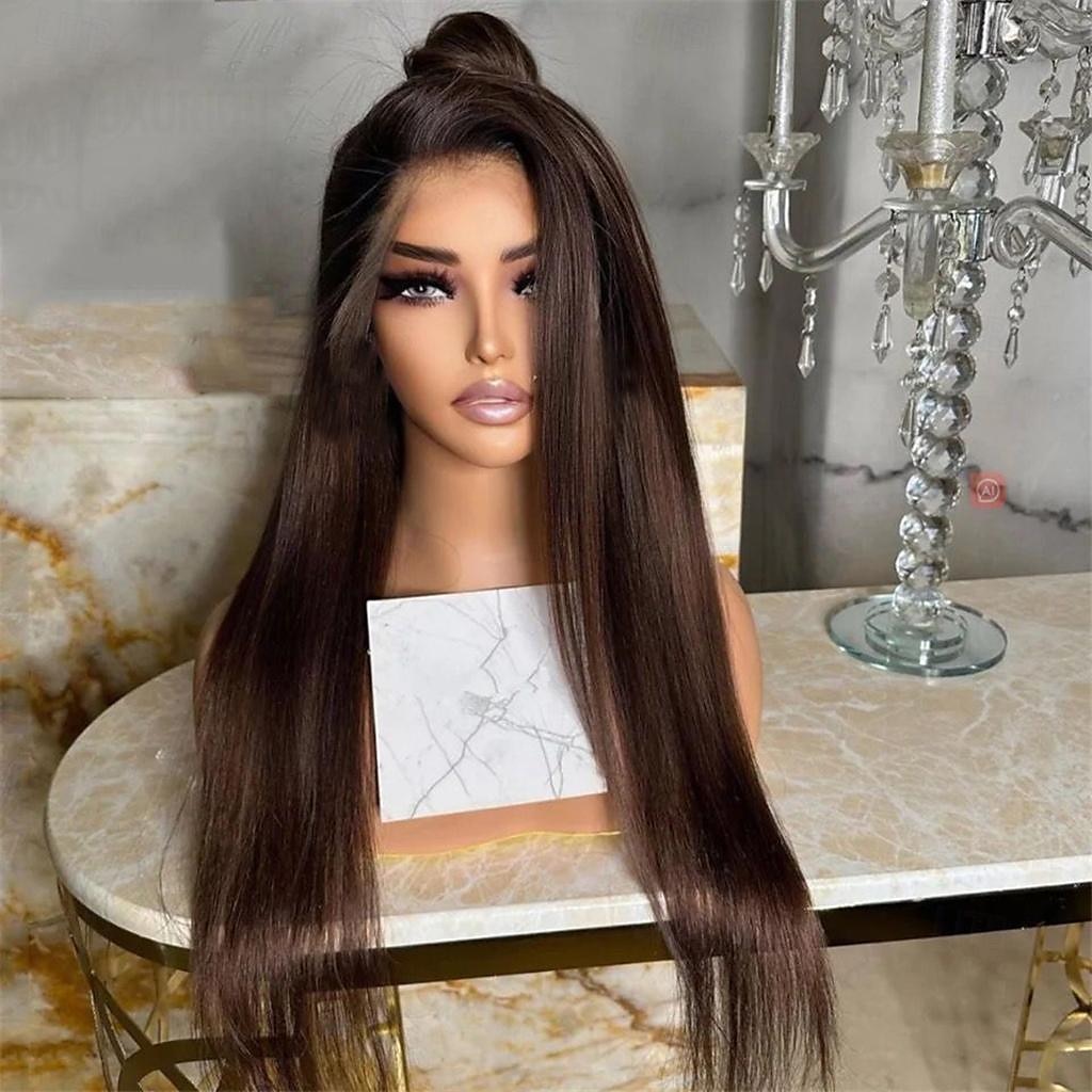 Cabelo humano remy 13x4 Lace Front Peruca Parte livre Cabelo Brasileiro Liso Seda Ruivo Peruca 130% 150% Densidade do Cabelo com o cabelo do bebê Riscas Naturais 100% Virgem Pré-depenado Para Feminino de 2025 por $323.89 –P4