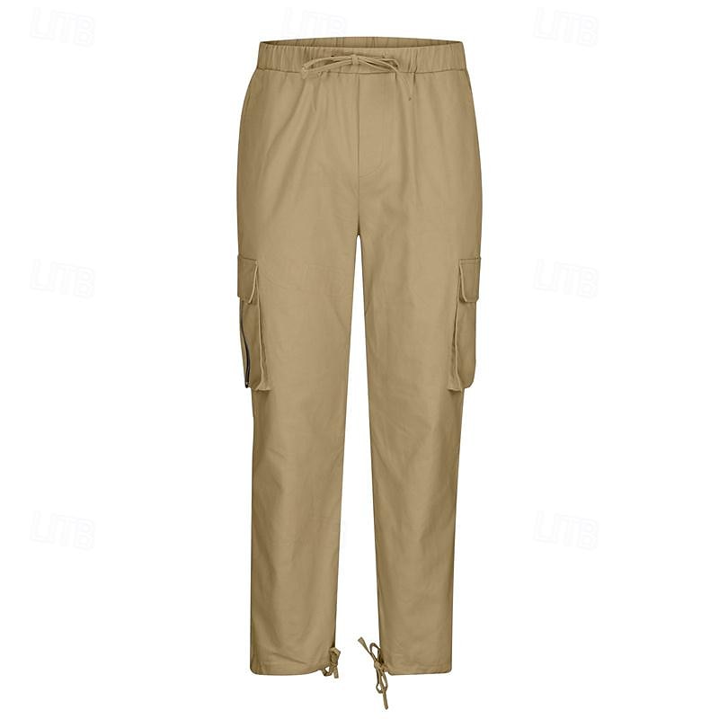 Men's Cargo Pants Trousers Elastic Waist Multi Pocket Plain Wearable Daily Camping & Hiking Classic Black Army Green 2025 - $17.99 –P10