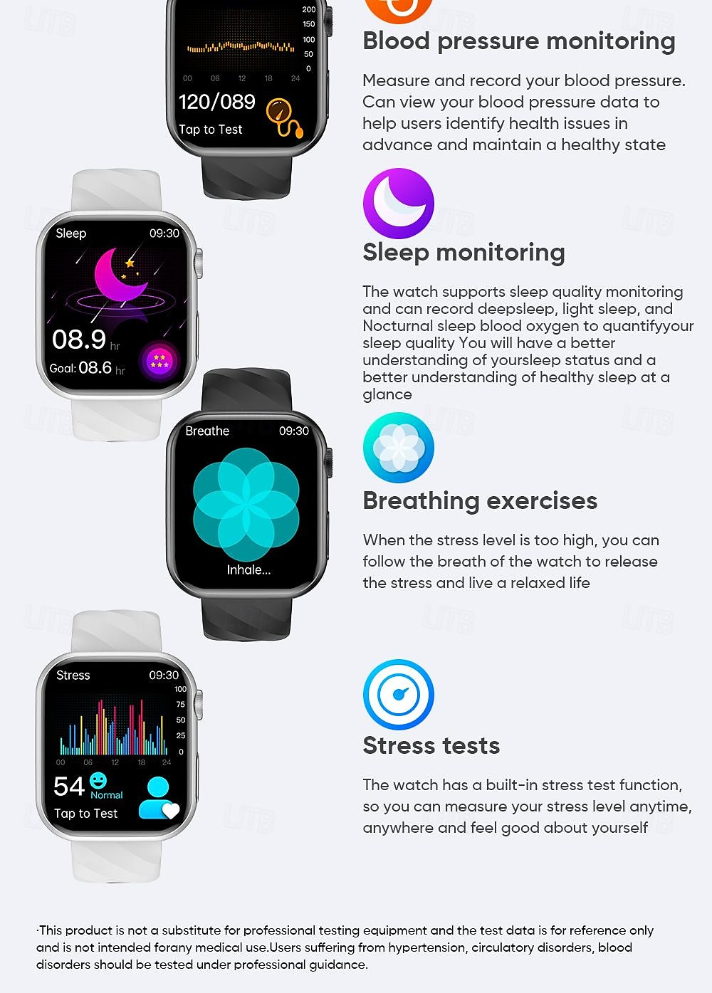 iMosi MT500 Smart Watch 1.97 inch Smartwatch Fitness Running Watch Bluetooth ECG+PPG Temperature Monitoring Pedometer Compatible with Android iOS Women Men Hands-Free Calls Waterproof Media Control 2025 - $74.99 –P10