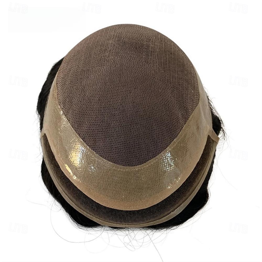 miesten toupee hieno mono intialainen hiusperuukki edessä sveitsiläinen pitsi kapillaariproteesi kestävä remy hiuslisä luonnollinen hiusjärjestelmäyksikkö 6x8 7x9 7x10 8x10 2025 - $180.99 –P6
