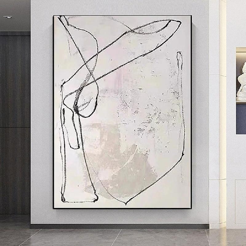 černobílá olejomalba wabi sabi abstraktní malba ruční malba na zeď umělecká díla obrázek moderní abstraktní olejomalba geometrické postavy malba nástěnné umění pro domácnost 2025 - $116.99 –P7