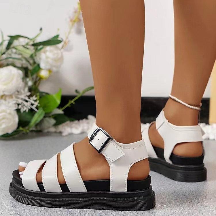 Women's Black Gladiator Sandals – Chunky Platform Summer Shoes with Adjustable Straps, Stylish & Comfortable for Casual Outings & Beach Wear 2025 - $26.99 –P10