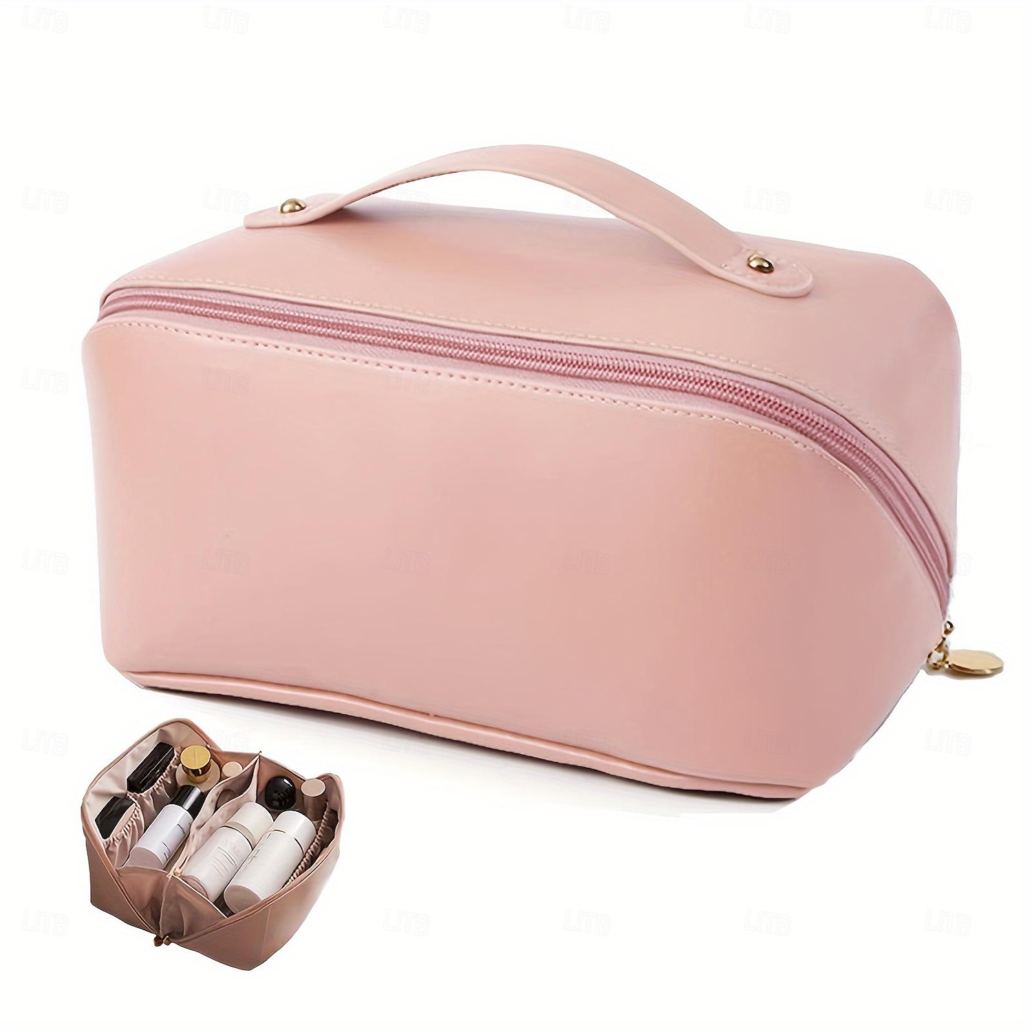 trousse de maquillage de voyage de grande capacité - trousse à maquillage étanche multifonctionnelle avec poignée et séparateur pour un accès facile de 2025 ? $8.99 –P8