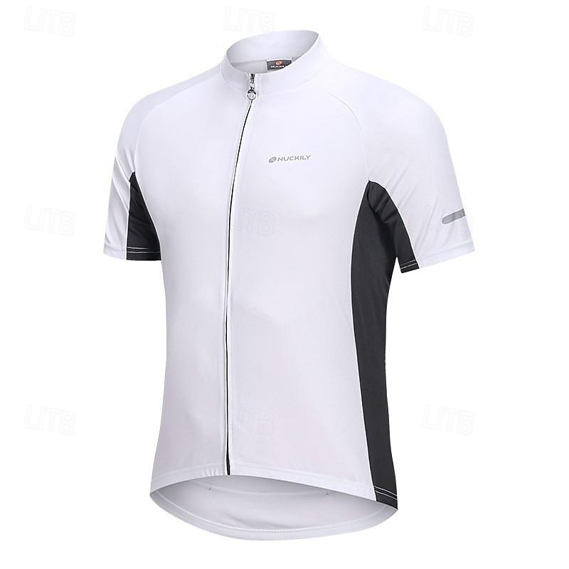 Gelukkig Voor heren Wielrenshirt Korte mouw Fietsen Shirt met 3 achterzakken Bergracen Ademend Sneldrogend Anatomisch ontwerp Lampenkatoen Zwart Wit Rood Sport Kleding 2025 - $32.99 –P1