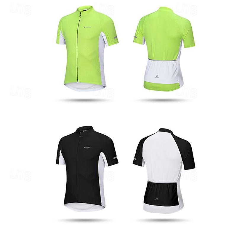 Gelukkig Voor heren Wielrenshirt Korte mouw Fietsen Shirt met 3 achterzakken Bergracen Ademend Sneldrogend Anatomisch ontwerp Lampenkatoen Zwart Wit Rood Sport Kleding 2025 - $32.99 –P9