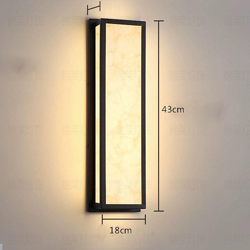 Aplique de pared exterior LED blanco cálido 42/63 cm 20 W IP65 apliques modernos iluminación de pared lámpara de patio luces rectangulares negras lámpara de pared de mármol para patio, porche, garaje 2026 - $366.53 –P2