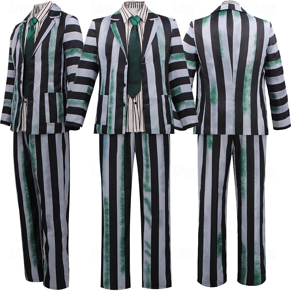 Beetlejuice 2 Horrorfilm Käfersaft Anzüge & Blazer Erwachsene Herren Cosplay-Kostüm Party / Abend Karneval Einfaches Karnevalskostüm 2025 - $88.99 –P1