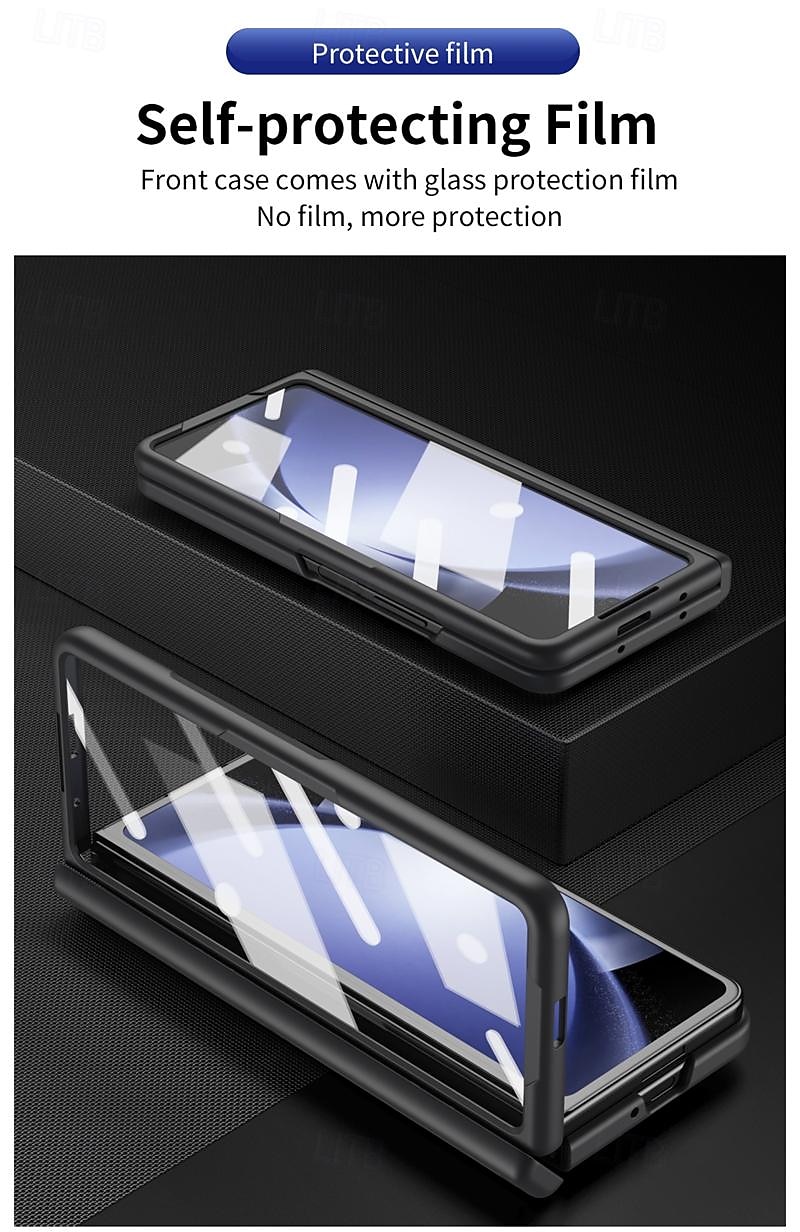 2025年 Samsung Galaxy Z Fold 6 Z Fold 5 Z Fold 4 Z Fold 3用のスタンドホルダーおよびスクリーンプロテクター付きバックカバー、フルボディ保護アーマーPC  コレクション – $31.99 –P7
