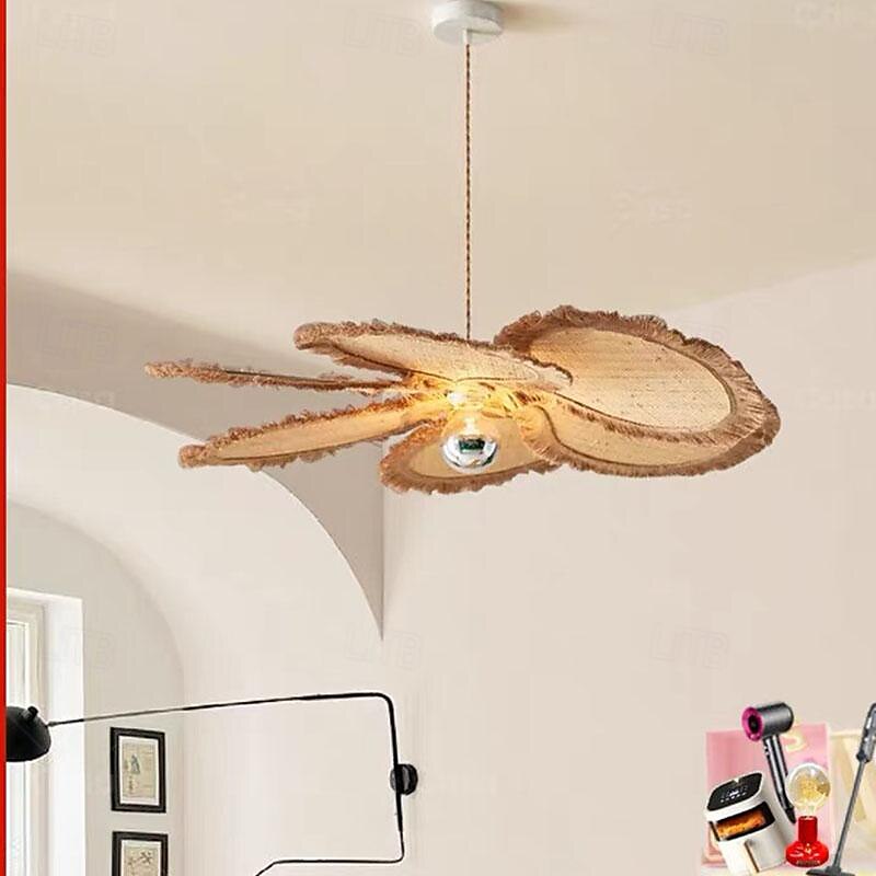 LED-Pendelleuchte warmweiß 60/80/100 cm 1-flammig böhmischer Kronleuchter schlichtes Hanfseil-Pendellaternen-Design handgewebter Rattankorb Retro-Stoff E26/E27 Schlafzimmer Home Office 110-240 V 2025 - $299.99 –P6
