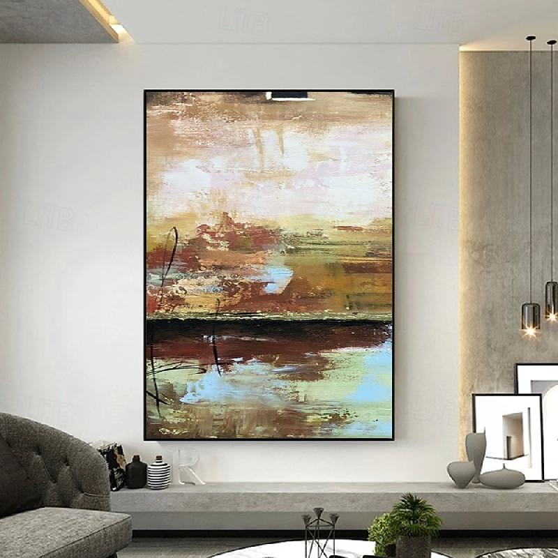 grande artesanal bege turquesa paisagem pintura em folha de ouro pinturas a óleo tríptico abstratas feitas à mão sobre tela arte de parede de grandes dimensões ste de 3 pintura a óleo para sala de de 2026 por €94.99 –P1