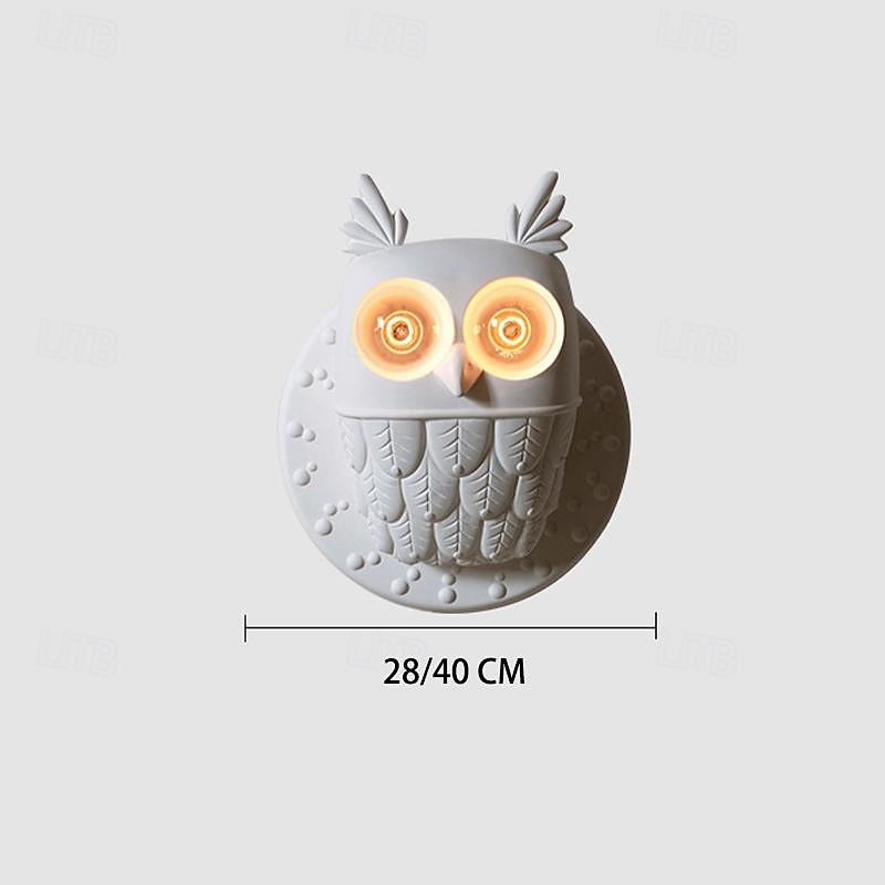 светодиодный настенный светильник для внутреннего освещения, теплый белый, 28/40 см, e27, винтажный, белый, настенный светильник с совой, декоративный светильник, 2 лампы, настенный светильник из 2025 - $182.99 –P1