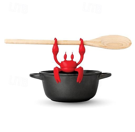 Repose-ustensiles en silicone en forme de crabe, support de cuillère en forme de crabe, clip de support d'ustensiles de cuillère résistant à la chaleur, support d'ustensiles de gril de cuisine, repose-cuillère en silicone pour cuisinière, cadeaux de cuisi de 2026 ? $10.99 –P1