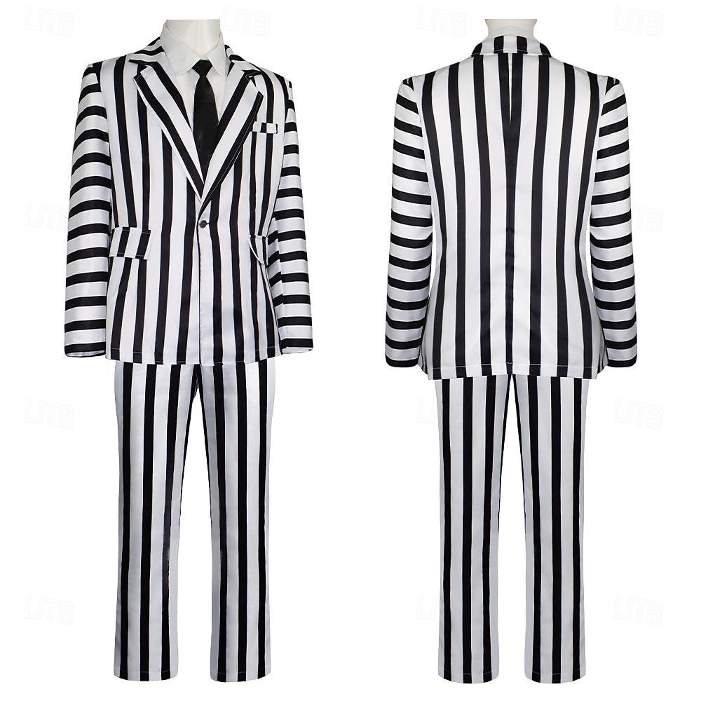 Beetlejuice Käfersaft Outfits Anzüge & Blazer Festkleidung Cosplay Kostümparty Film Cosplay for Herren Erwachsene Halloween Karneval Leistung Maskerade 2025 - $82.99 –P1