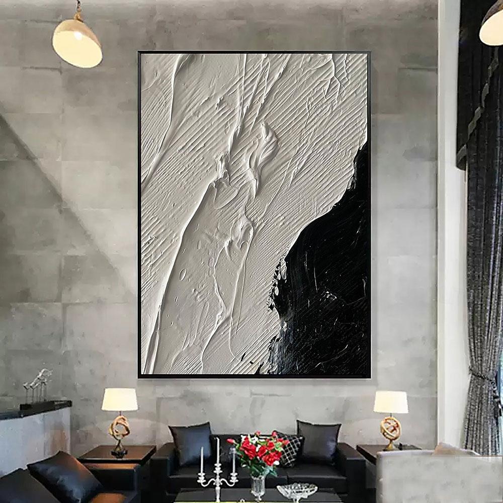 Large handmade Abstract texture oil painting hand painted Wall Art  Texture oil painting Wall Art Black and White Abstract Lady Painting Modern  Wall Art black white painting  Wall Art 2026 - $101.99 –P13