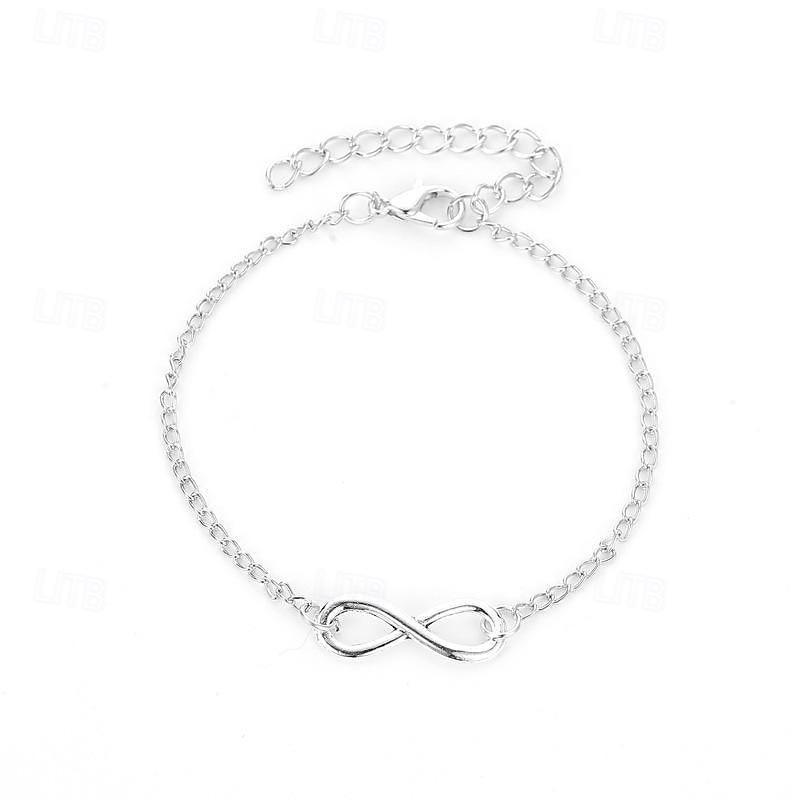 Bracelet Femme Fantaisie Mode Infini Elégant Mode Le style mignon Luxe Bracelet Bijoux Argent Dorée Rond pour Soirée Rendez-vous Plage de 2025 ? $6.49 –P3