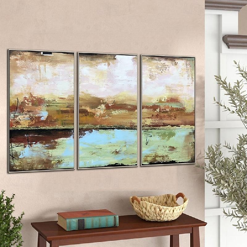 grande artesanal bege turquesa paisagem pintura em folha de ouro pinturas a óleo tríptico abstratas feitas à mão sobre tela arte de parede de grandes dimensões ste de 3 pintura a óleo para sala de de 2026 por €94.99 –P5