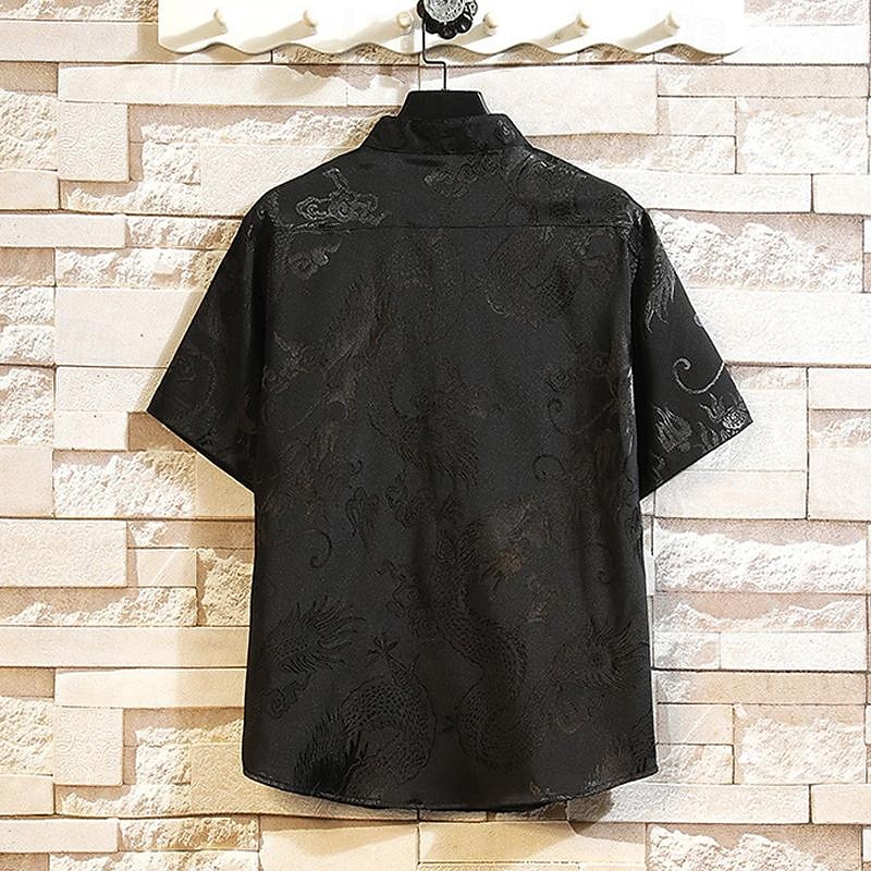 Per uomo Camicia Camicia con colletto cinese Camicia con colletto alla coreana Camicia Estiva Camicia casual Camicia con Bottoni Nero Bianco Rosso Grigio Manica Corta Semplice Collo alla coreana del 2025 a $32.99 –P5