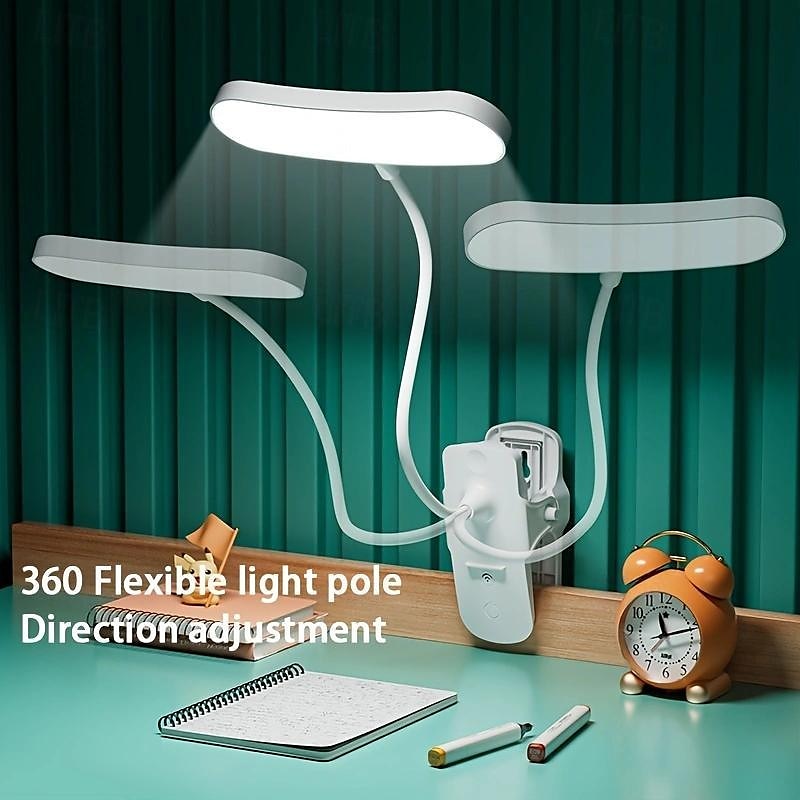 1pc USB Charging Desk Lamp with Adjustable Clamp, LED table lamp Soft Reading Light, Bedside Book Light, Gentle Night Light, LED Touch Dimming, Eye Protection Ideal for Bedside Tables or Desks 2025 - $7.99 –P4