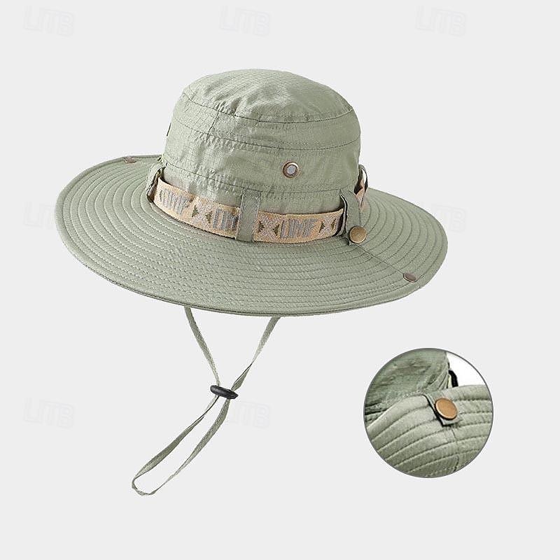 Per uomo Cappelli da pescatore Cappello da sole Verde chiaro Verde scuro Poliestere Di tendenza Informale Strada Giornaliero Liscio Regolabile Crema solare Traspirante del 2025 a $10.49 –P4