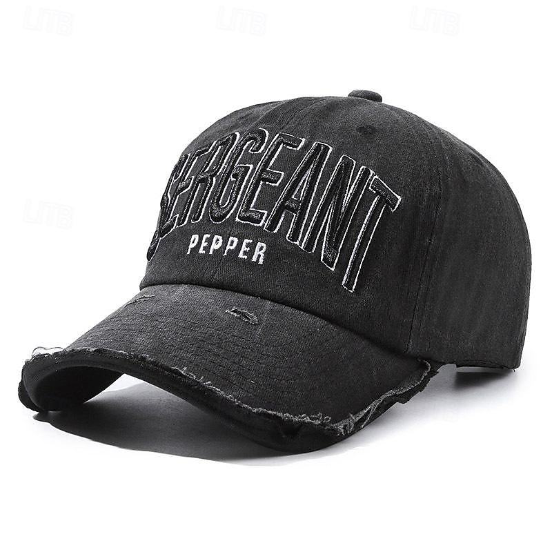 Voor heren Baseballpet Zonnehoed Trucker Hoed Zwart Wijn Katoen Geborduurd Modieus Casual Straat Dagelijks Brief Verstelbaar Zonbescherming Ademend 2026 - $7.49 –P1