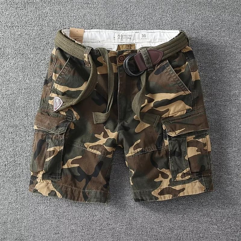 Men's Tactical Shorts Cargo Shorts Shorts Buttons Drawstring Multi Pocket Plain Wearable Short Outdoor Daily Camping & Hiking Fashion Classic Black White 2025 - $26.99 –P13