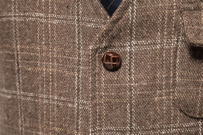 Męskie Kamizelka Biznes Codzienny Wesele Sukienka Wygodny Wiosna, jesień, zima, lato Poliester 95% poliester 5% spandex Pled / Check Zapinana z przodu na guziki W serek Regularny Czarny Khaki Szary 2025 - $33.99 –P2