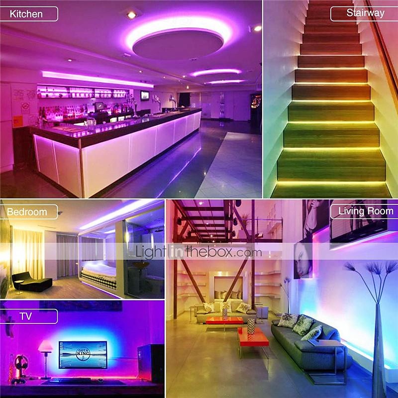 RGB LED Strip Lights Kit, High Brightness 7m 3.5m Strip Lights without Voltage Drop, Samrt WIFI or Bluetooth Controller Music Synchronization Control APP Control Suitable for Family Atmosphere Festivals Music Party 2025 - $35.99 –P10