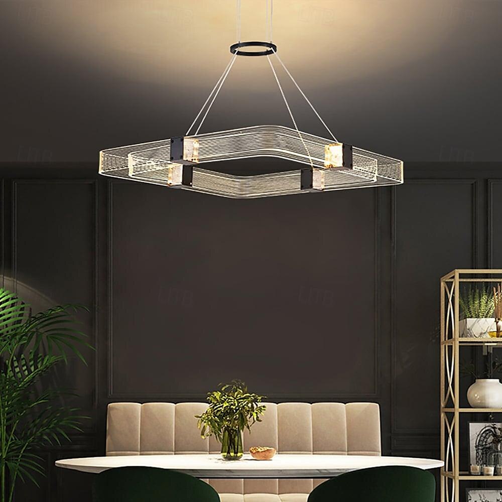 LED Pendant Light Dimmable 40/50cm 1-Light Square Line Design Island Design Copper Geometrical Contemporary Modern Dining Room Cafes 110-240V 2025 - $499.99 –P2