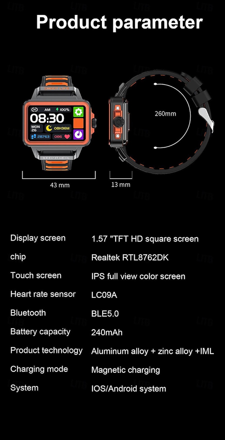 696 S666 Ceas inteligent 1.57 inch Uita-te inteligent Bluetooth Pedometru Reamintire Apel Sleeptracker Compatibil cu Android iOS Dame Bărbați Telefon Hands-Free Reamintire Mesaj IP 67 Carcasa 2025 - $54.99 –P16