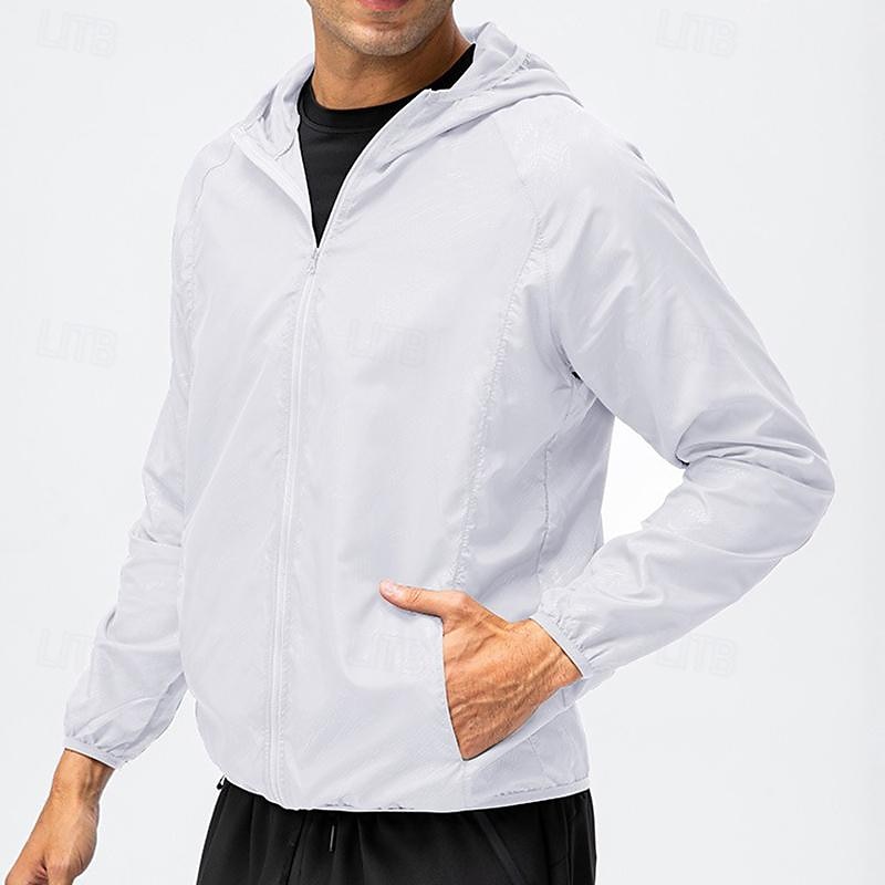 Men's Hiking Jacket Rain Jacket Outdoor Floral Botanical Portable Anti-Mosquito Quick Dry Lightweight Top Single Slider Full Length Visible Zipper Fishing Climbing Beach Light Pink Dark Grey Black 2025 - $2.99 –P3