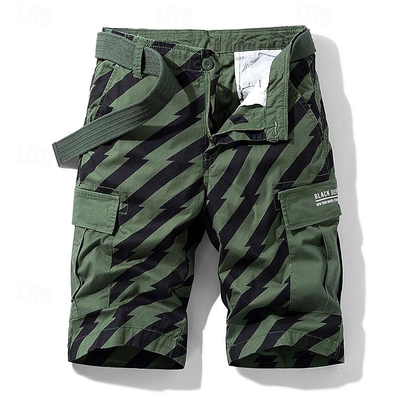 Herre Taktiske shorts Cargoshorts Shorts Knapper Multi lomme Stripe Anvendelig Knelengde utendørs Daglig Camping & Vandring Mote Klassisk Svart Militærgrønn 2025 - $35.99 –P5
