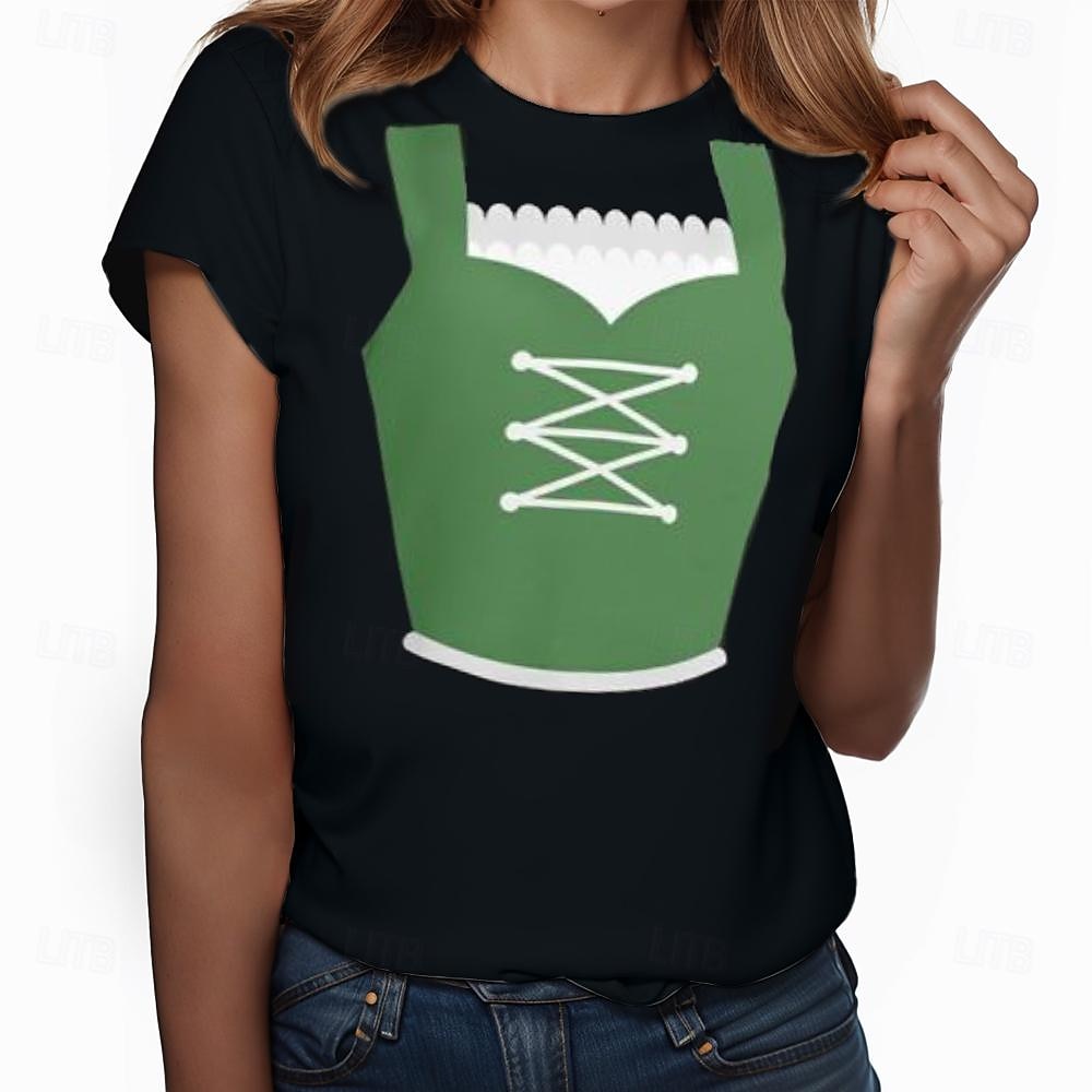 Tricou lederhosen #D Casual Stil de strada Tricou pentru Pentru femei Adulți Ștanțare la cald pentru Carnaval Bere Oktoberfest Petrecere Casul / Zilnic 2026 - $20.99 –P4