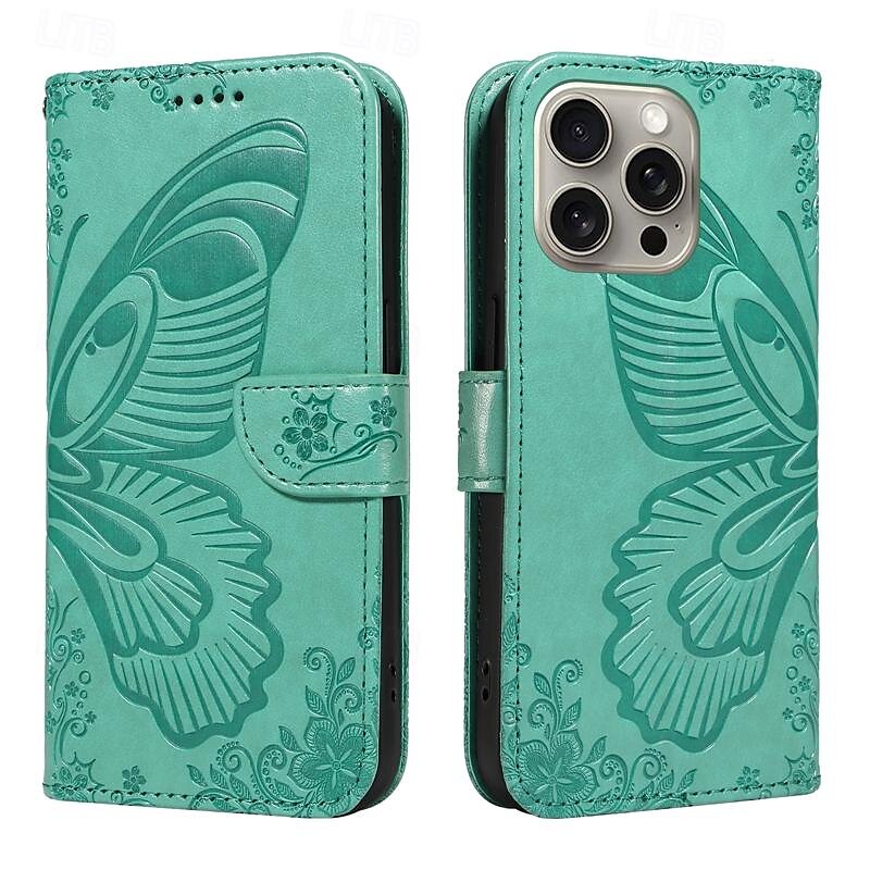 telefone Capinha Para iPhone 16 iPhone 15 Pro Max Plus iPhone 14 13 12 11 Pro Max Plus Mini SE Capa traseira Com Suporte Magnética com pulseira Borboleta Retro TPU Couro PU de 2025 por $15.99 –P9
